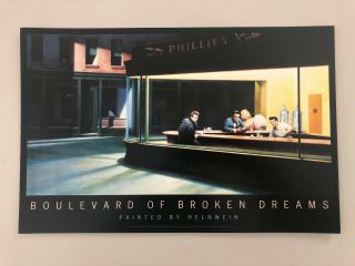 Nighthawks,  James Dean,  Bogart,  Monroe,  Elvis Presley By Helnwein,  Rare 1987 Print