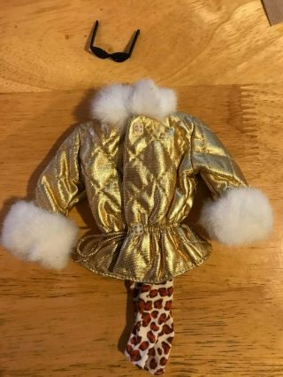 Barbie Gold Jacket Leopard Leggins Sunglasses 14980 Unboxed Loose Euc Vintage