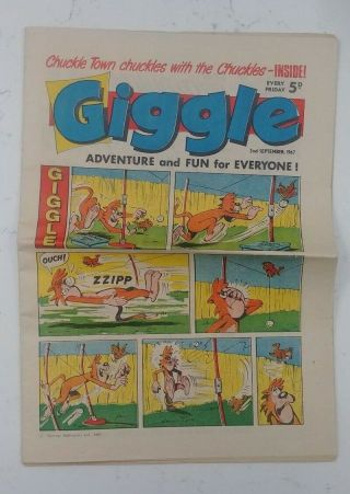 Giggle Comic Fleetway Publications September 2 1967 Extremely Rare Uk England