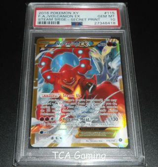 Psa 10 Gem Volcanion Ex 115/114 Xy Secret Rare Pokemon Card