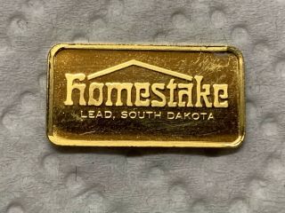 Rare Franklin Gold Mine 2.  7 Gram Pure 24k Solid Gold Bar - Homestake Mining