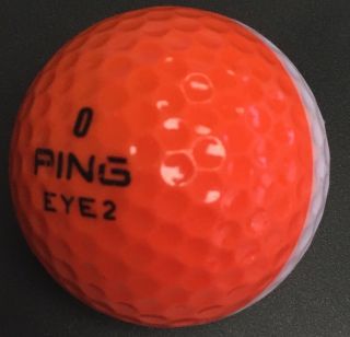 Ping Eye 2 Orange White Golf Ball Fiesta Logo Rare 0 Zero Great Colored Ii