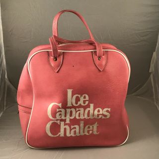 Ice Capades Chalet Vintage Vinyl Skate Bag Pink Rare