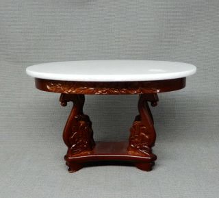 Vintage Bespaq Swan Table Marble Top - Dollhouse Miniature 1:12
