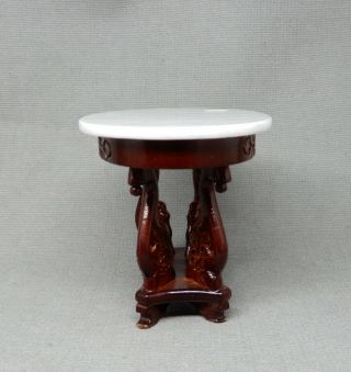 Vintage Bespaq Swan Table Marble Top - Dollhouse Miniature 1:12 2