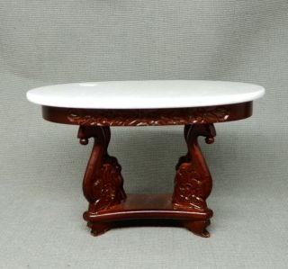 Vintage Bespaq Swan Table Marble Top - Dollhouse Miniature 1:12 3