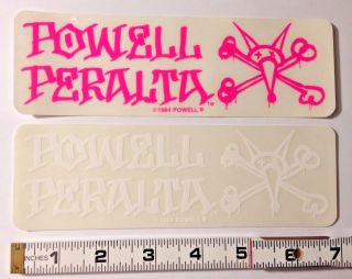 2 Vintage Oldschool Powell Peralta Skateboard Stickers From 1984 Old Stock