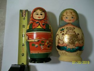 Vintage Russian Nesting Dolls Set Of 2 Dolls