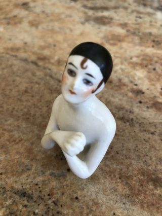 Half Doll Pin Cushion Pierette Art Deco Flapper 2.  2 “ Made In Germany Mold 6301