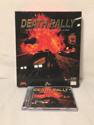 Death Rally Death In The Fast Lane Big Box Ibm Pc Cd Rom 1996 Rare