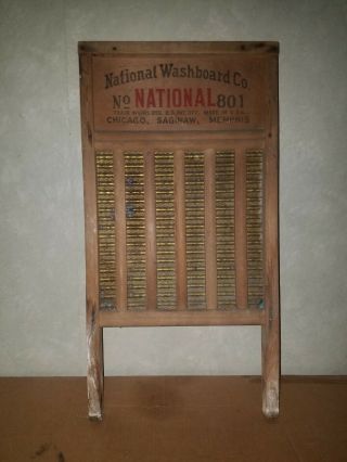 Vintage Antique National Washboard Co The Brass King No.  801 Patina