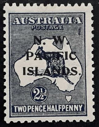Rare 1919 - Australia 2.  5d Indigo Nw Pacific Islands O/p Stamp Shading Flaw