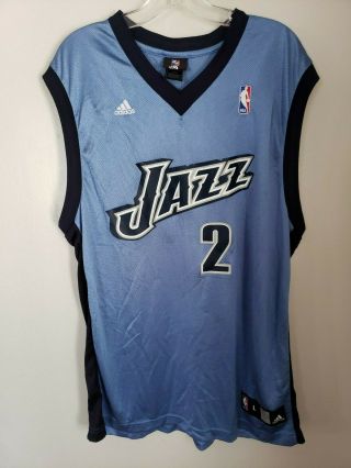 Rare Vintage Adidas Nba Utah Jazz Derek Fisher 2 Basketball Blue Jersey Mens L