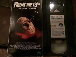 [friday The 13th]: Final Chapter: 1984.  Horror.  Vhs.  [rare]