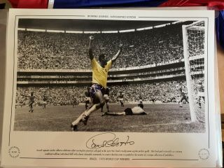 Carlos Alberto Brazil Colourised Signed Photo.  Ltd Edition.  Rare.  £59.  99