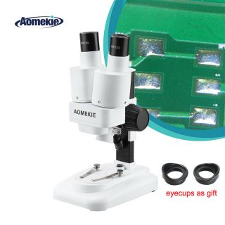 Aomekie 20x Binocular Stereo Microscope With Led Pcb Solder Mobile Repair Tool