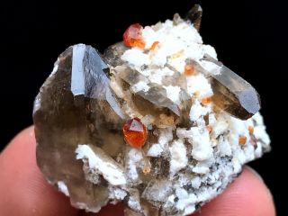 17g Natural Gules Fanta Spessartine Garnets Feldspar Crystal Rare Specimen