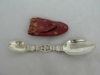 Antique Flli Coppini Italy.  800 Silver Folding Travel Spoon
