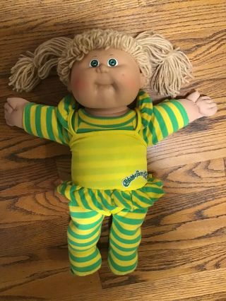 Rare Cabbage Patch Kids Yellow & Green Aerobics Outfit,  Vintage 1985 Doll