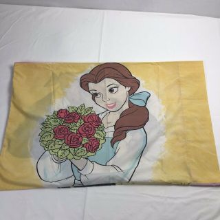 Vintage Disney Princess Beauty And The Beast Standard Pillowcase Belle 29.  5”x20”