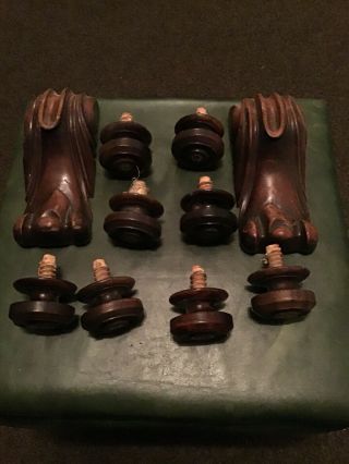 Victorian Scottish Chest Of Drawers Knobs X8 & Finale Salvaged In Very Good Con