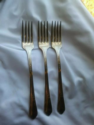 Meadowbrook By Wm A Rogers A1 Plus Oneida Ltd (3) 7 1/2 " Grille Forks