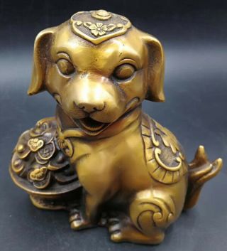 Pure Copper Zodiac Dog Furnishing Articles Of Handicraft Zodiac Bronze Vessels