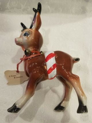 Vintage Kreiss Company Prancer Reindeer Christmas Rare Japan With Tag 2