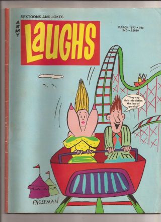 Army Laughs Sextoons Military Cartoons,  Jokes,  March 1977 Vg/ex Rare