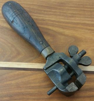 Vtg Antique Hand Vise Jewelers Watch Makers Small Parts Gun Smith