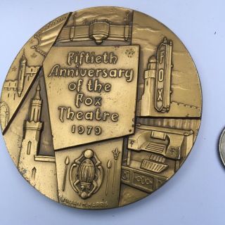 Rare 1979 Fox Theatre 50th Anniversary Bronze Medal Medallion Coin Julian Harris