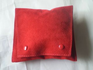 Vintage Red Velvet Cartier Watch Travel Pouch Case Made In Italy