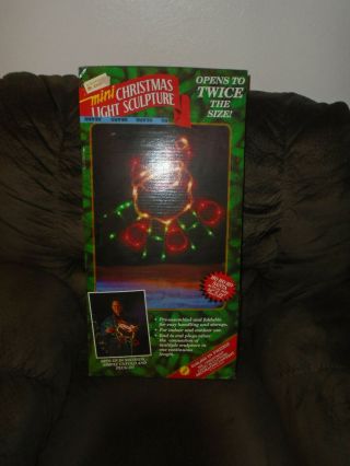 Rare Mr Christmas Silhouette Light Sculpture Ho Ho Ho Santa 24”x 24” 1996 Box