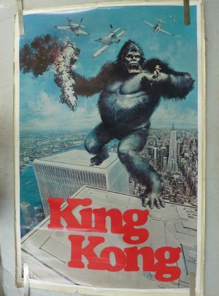 Rare King Kong 1976 Vintage Movie Pin - Up Poster