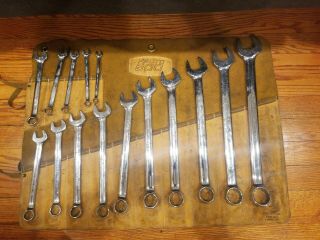 RARE Vintage PROTO 500 15 Piece Comination Wrench Set 5/16 To 1 1/4 Leather Case 3