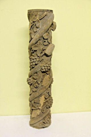 Hand Carved Wooden Gothic Fancy Column Stand Base Carving
