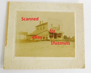 Antique Early Store Front Cabinet Real Photo Peebles Bros Post Office Groceries