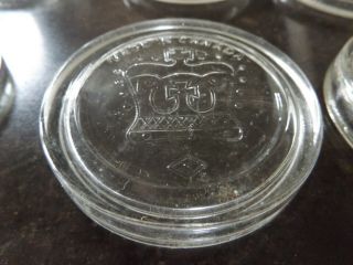 Vintage Crown Clear Glass Jar Insert Lid,  Canning Jar Lid,  Mason Jar Lid Antique