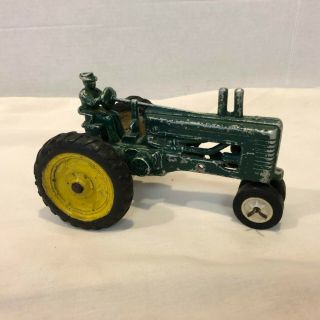 Vintage John Deere Toy Tractor W/ Driver Antique Cast Aluminum Made In Usa Ertl