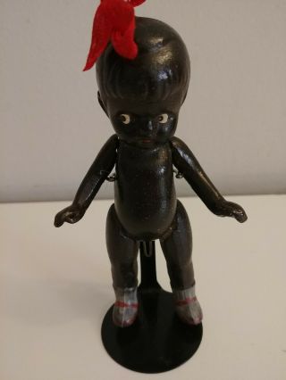 Rare Antique All Bisque African American Black 5 " Doll Marked Japan Look