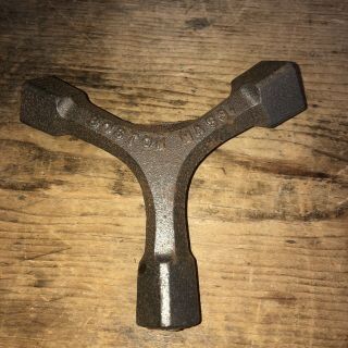 Vintage Cast Iron 3 Way Bed Bolt Wrench Boston,  Mass.