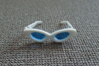 Vintage Barbie White Cat Eye Sunglasses With Blue Lens Near