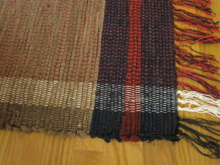 Vintage 1940’s Appalachian Rag Rug Hand Loomed Wool 28” x 32” 3