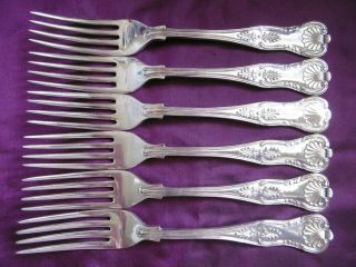 Lovely Set Of 6 Silver Plated Epns Walker & Hall Kings Pattern Dinner Forks