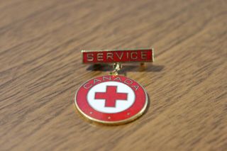 Vintage Canadian Red Cross Society Service Brooch Pin Rare Find