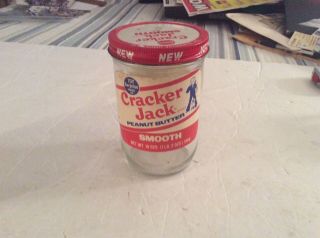 Very Rare Vintage Cracker Jack Peanut Butter 18 Oz.  Glass Jar