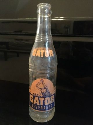 Rare Vintage Uf Florida Gators 10 Oz Acl Soda Bottle Jacksonville Lake City 7 - Up