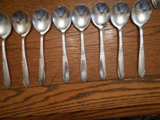 8 National Silver Plate 1951 King Edward Pattern Round Cream Soup Spoons 1116