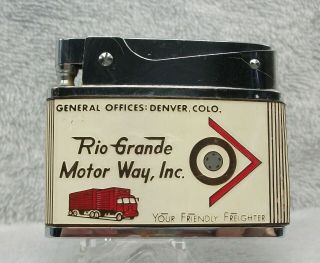 Vintage Rio Grande Motor Way Inc.  Denver Colo.  Flat Advertising Lighter Rare