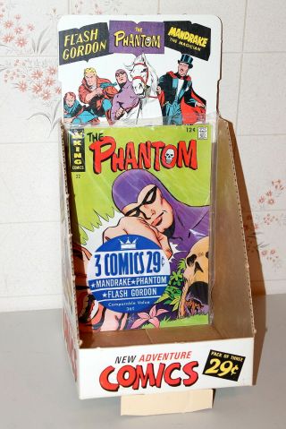 Flash Gordon,  Phantom,  Mandrake Rare Comic Pack Store Display Counter Box 1967